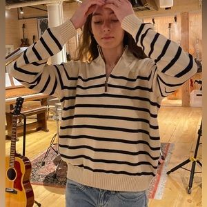 ALEAH COTTON STRIPE SWEATER